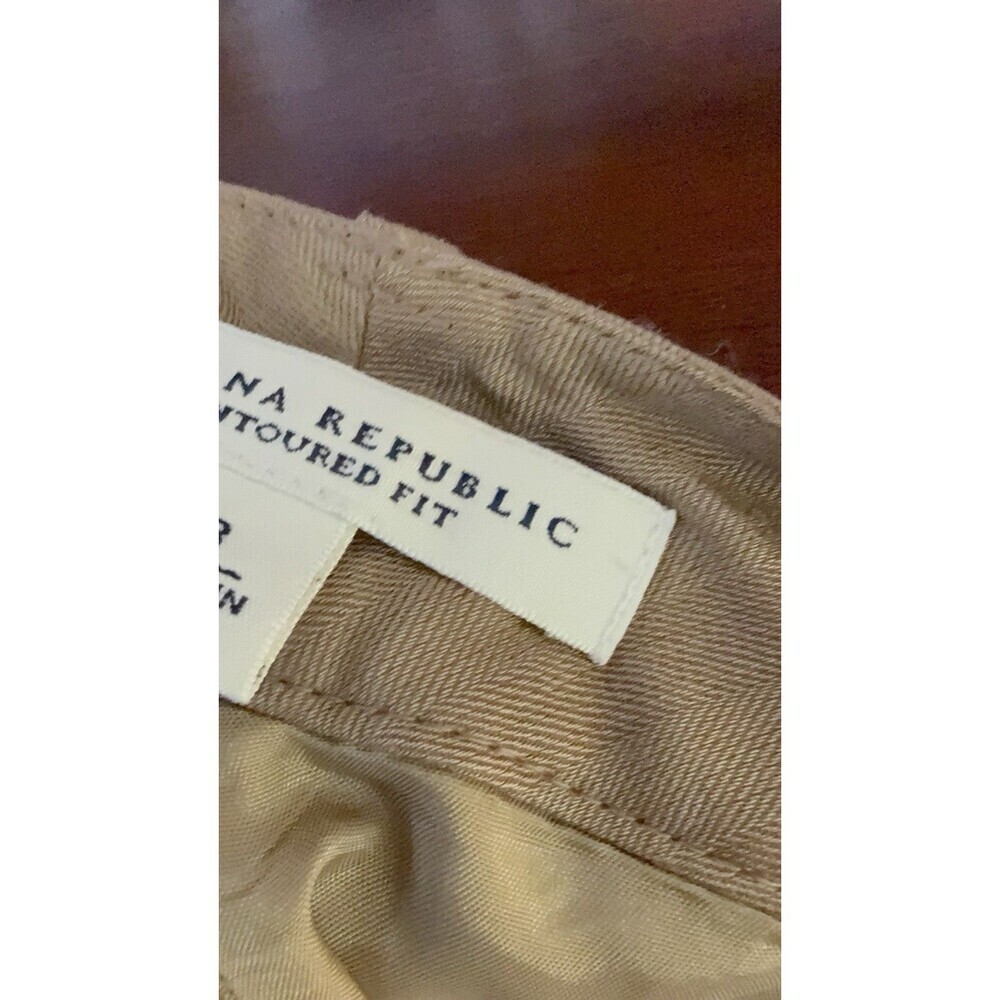 Banana Republic Capri Cropped Silk & Linen Contoured Fit Pants - Brown - Size 8 - Picture 13 of 16